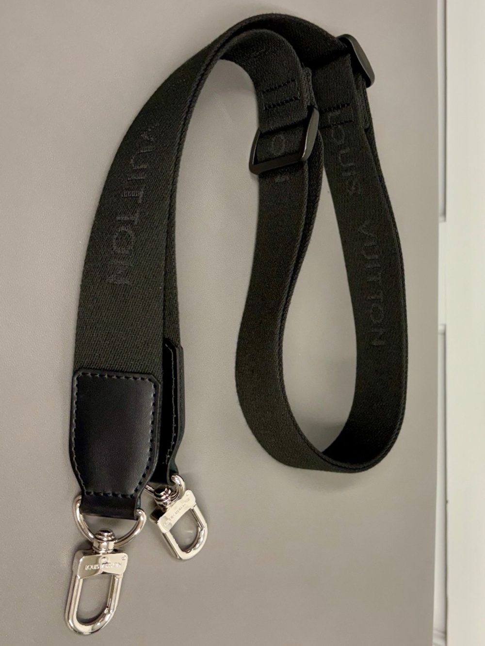 Louis Vuitton Black Crossbody Strap Silver Hardware